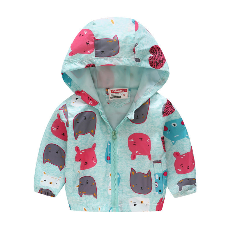 Kids hooded jacket with cartoon print