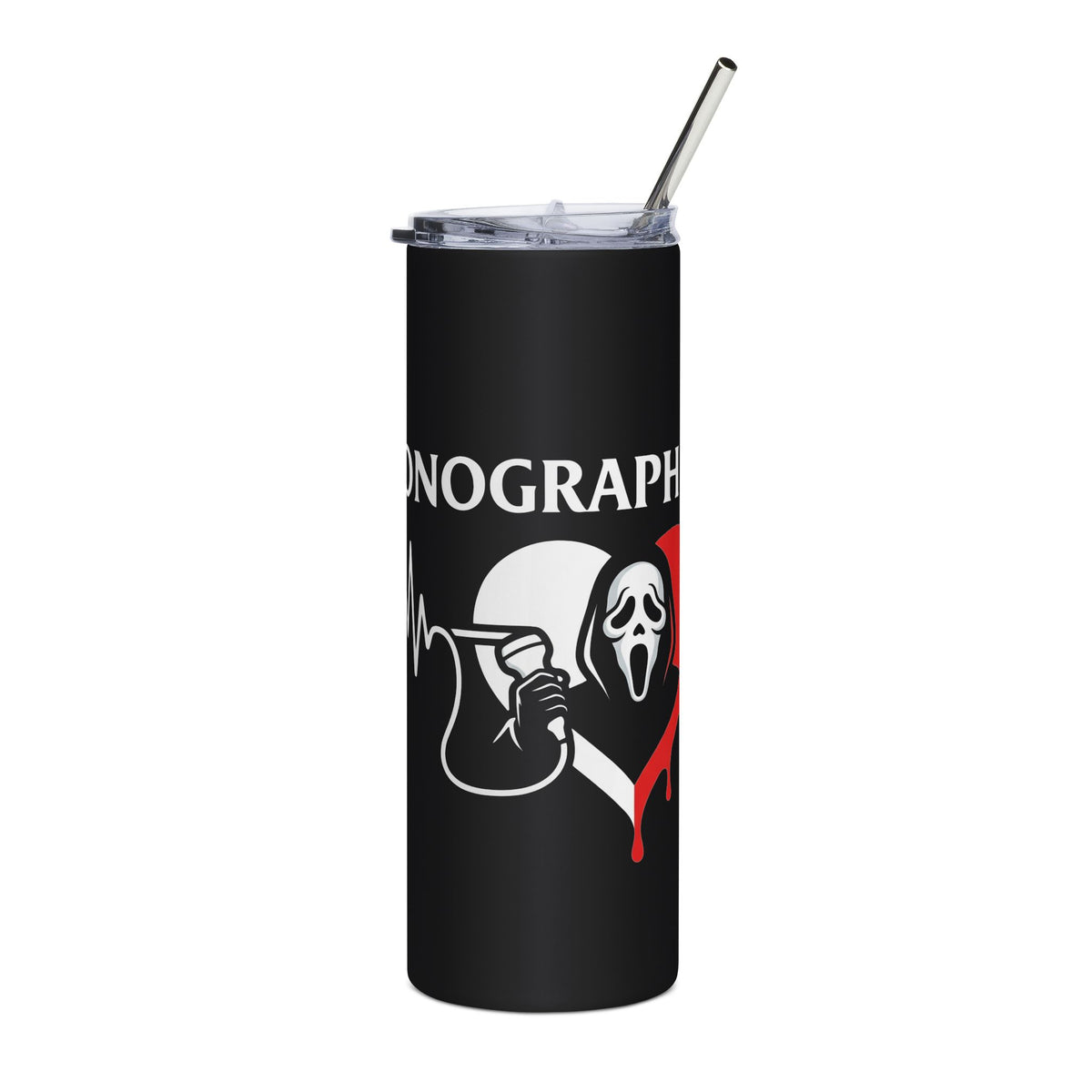 Funny sonographer tumbler with scream mask design