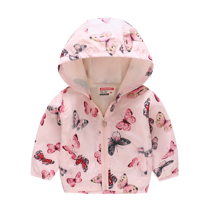 Kids hooded jacket with cartoon print