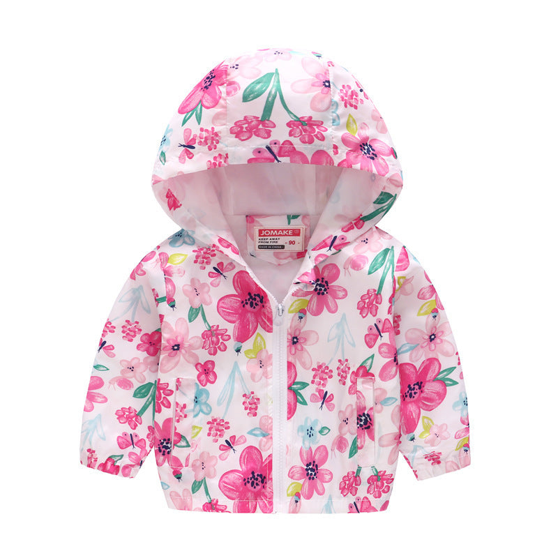 Kids hooded jacket with cartoon print