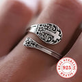 925 Sterling Silver Bohemian Faith Ring – Adjustable Vintage Cross