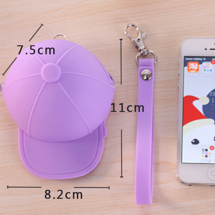 Cute silicone hat coin purse collection in various colors, showcasing playful design and soft silicone material.