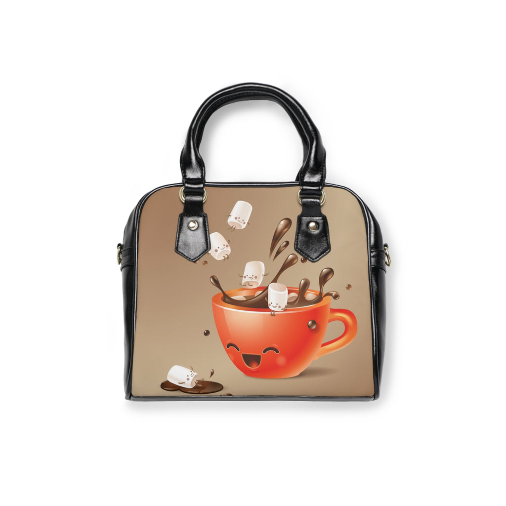 cute hot cocoa shoulder handbag gift idea for coffee lovers