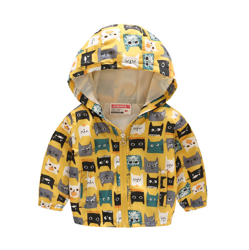 Kids hooded jacket with cartoon print
