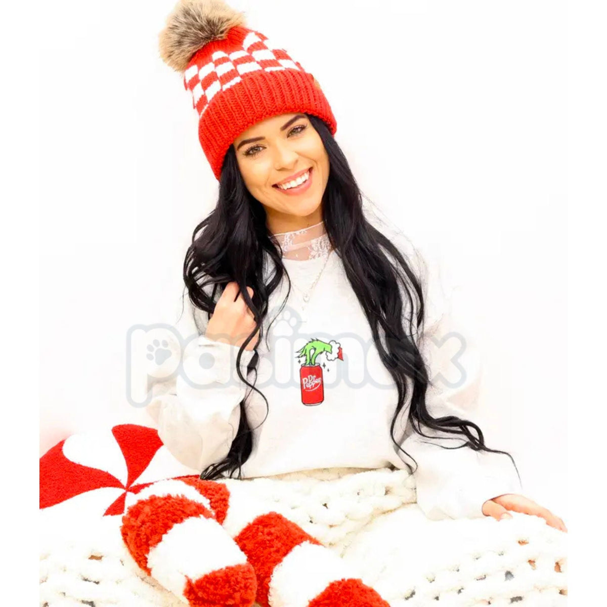 Embroidered Christmas Drink Sweatshirt – Festive Holiday Beverage Crewneck