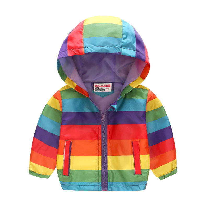 Kids hooded jacket with cartoon print