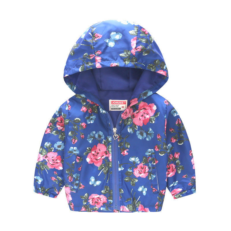 Kids hooded jacket with cartoon print