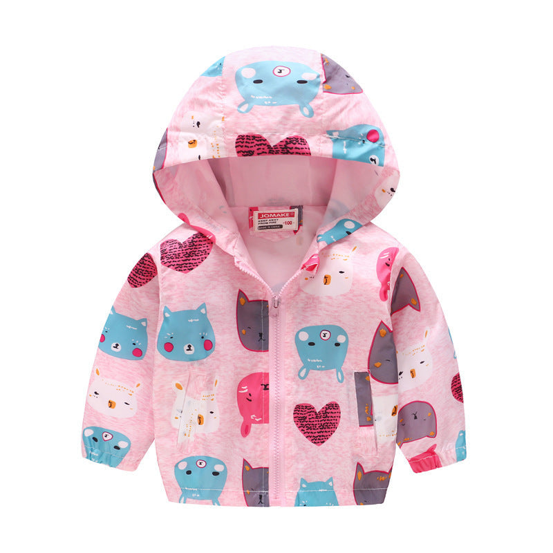 Kids hooded jacket with cartoon print