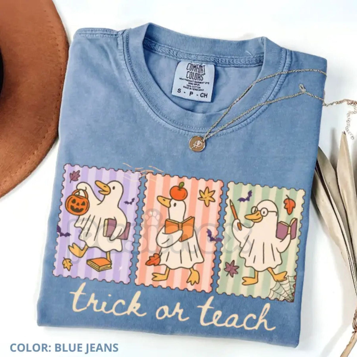 Comfort Colors® Vintage Teacher Goose Halloween Shirt – Funny Retro Spooky Season Tee, Chaotic Educator Gift