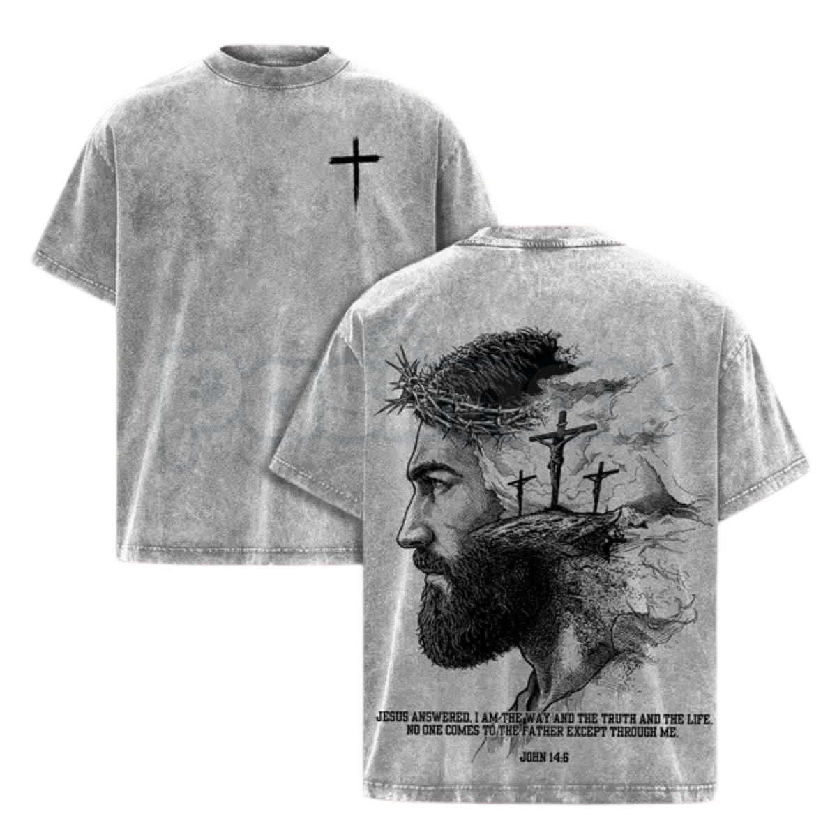 Double-Sided Vintage Washed Graphic Tee – Lightweight Cotton Faith Streetwear