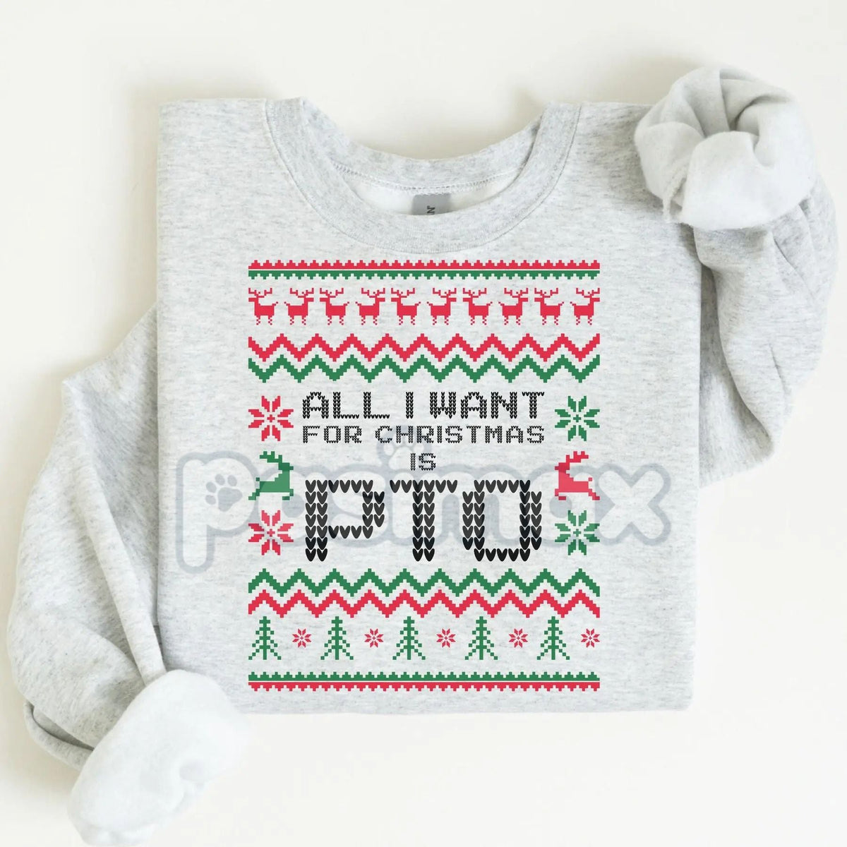 Office Ugly Christmas Sweater | Funny Christmas PTO Shirt | All I Want Xmas PTOer Gift | Coworker Work Gift Exchange Jumper