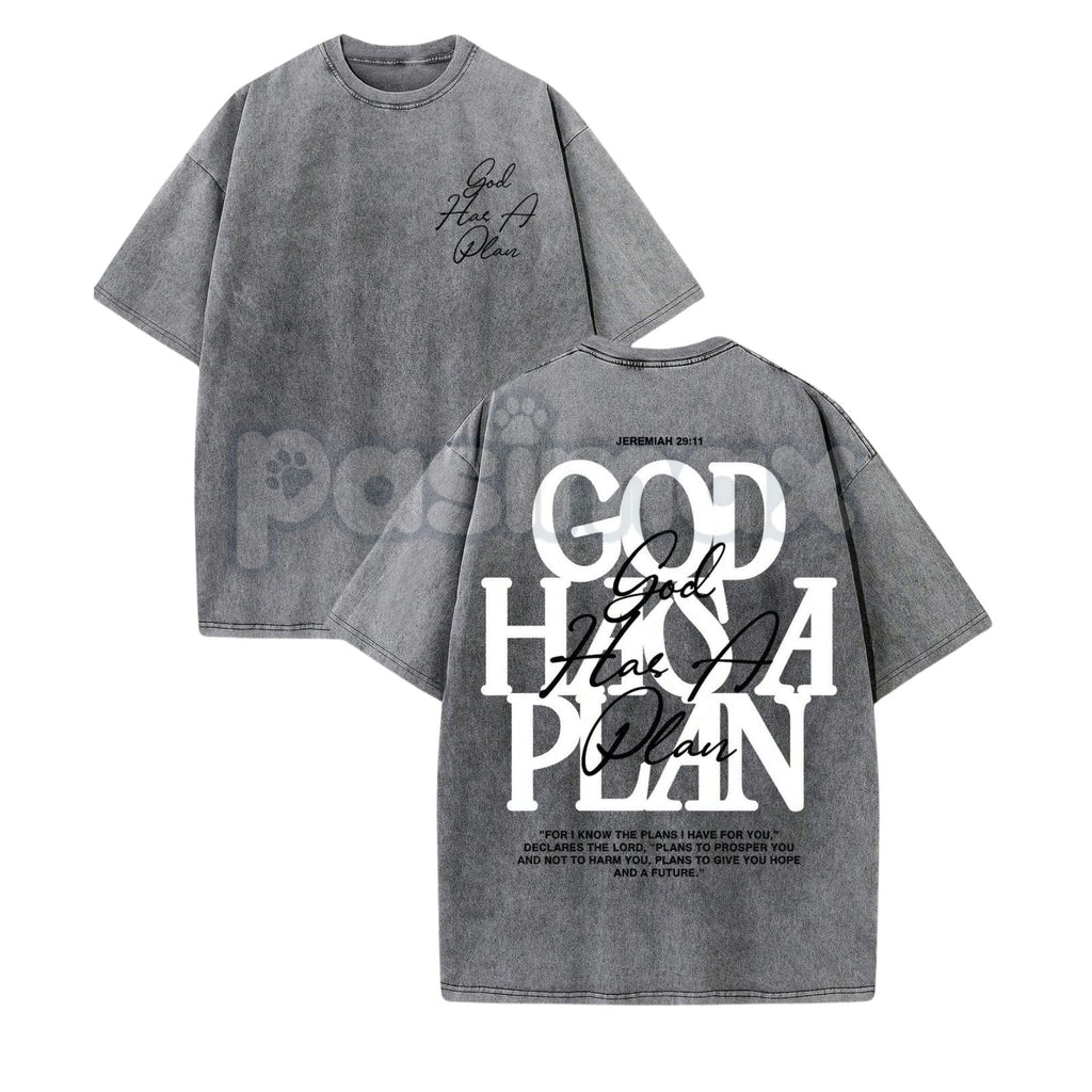 Retro Washed Double Sided Inspirational Graphic T-Shirt – 230 GSM Cotton Letter Print