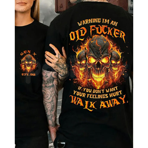 "Gen X: I’m an Old Fucker" Custom Year Skull T-Shirt – Retro Rebellion Aging with Attitude Unisex Graphic Tee