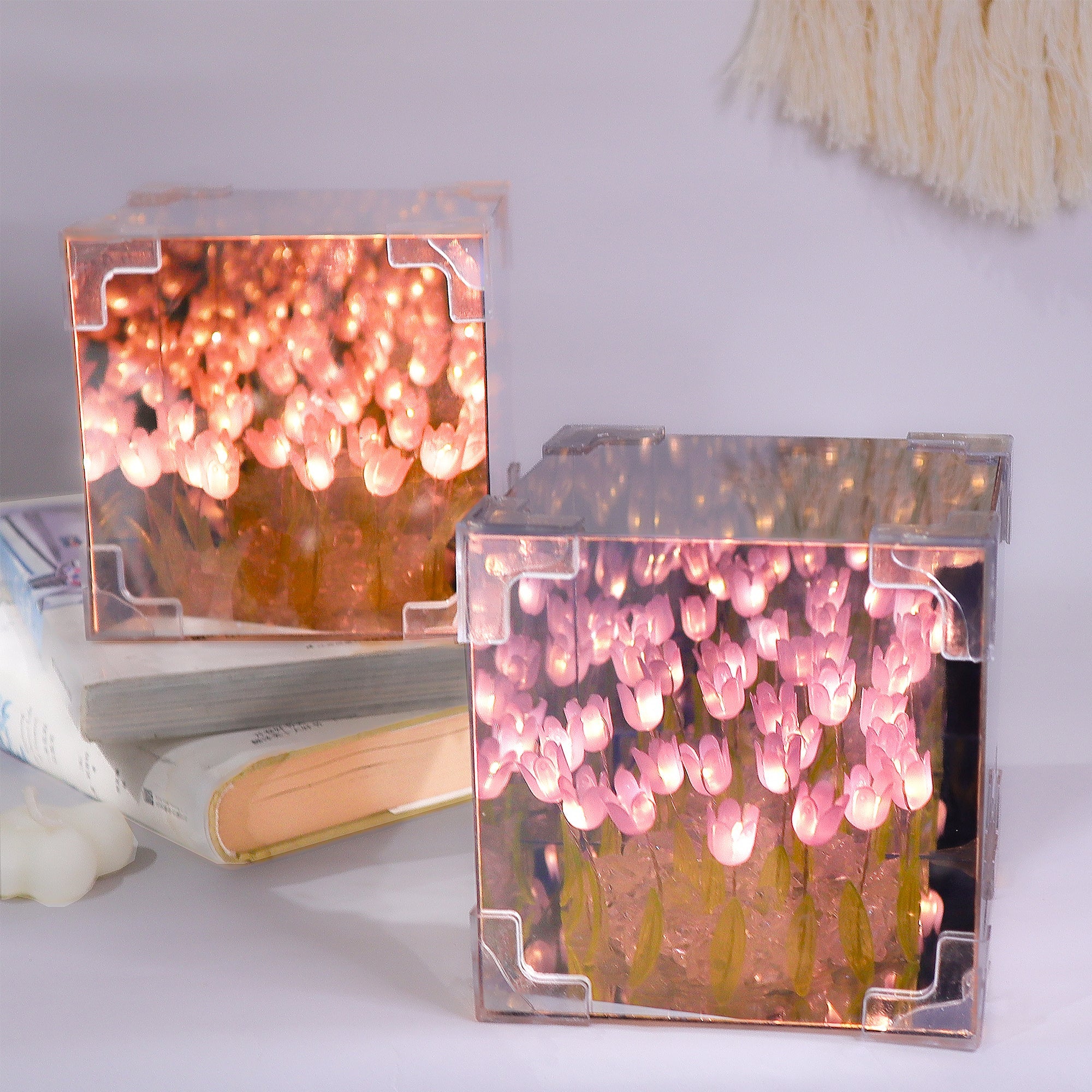 Tulip Mirror LED Night Light - Purple