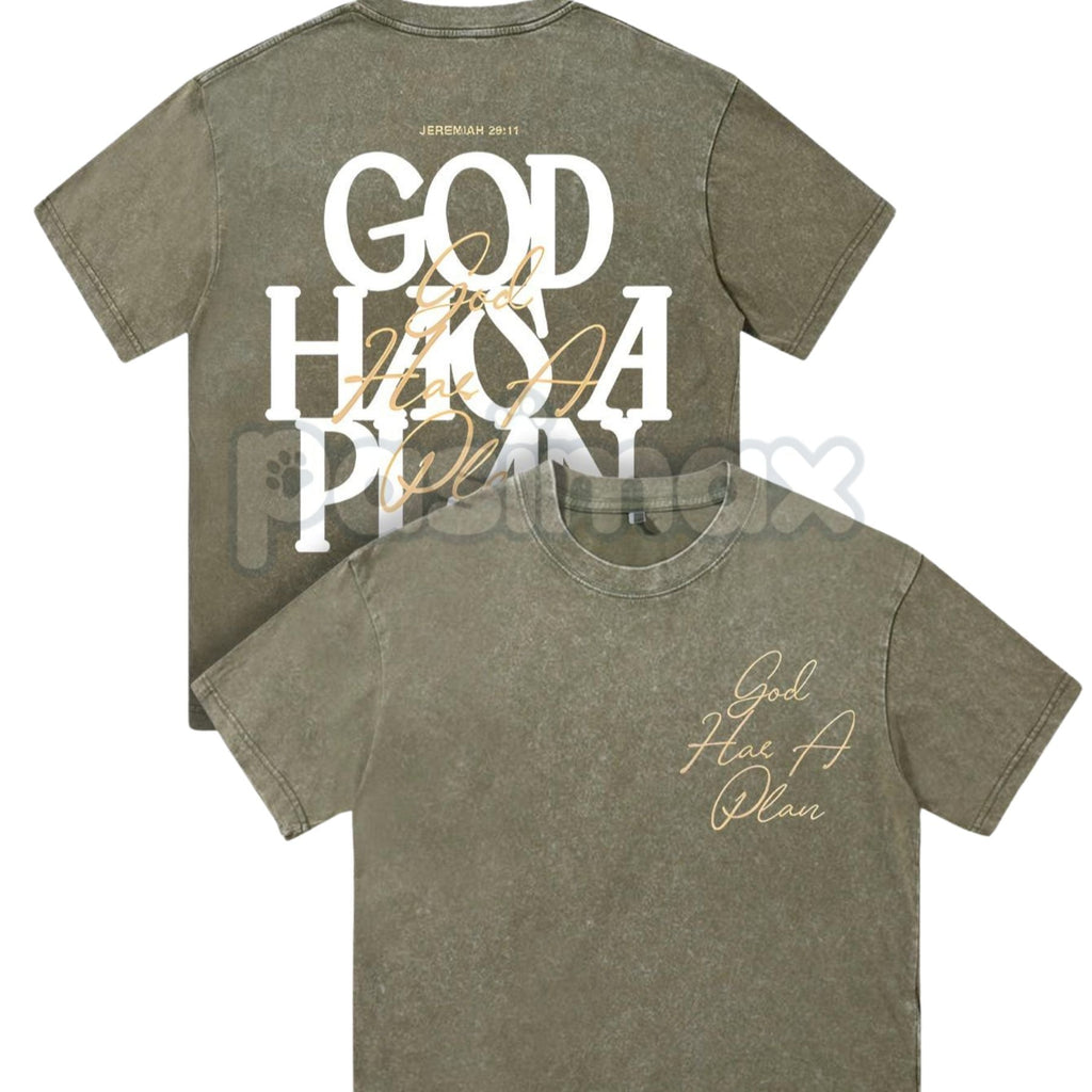 Retro Washed Double Sided Inspirational Graphic T-Shirt – 230 GSM Cotton Letter Print