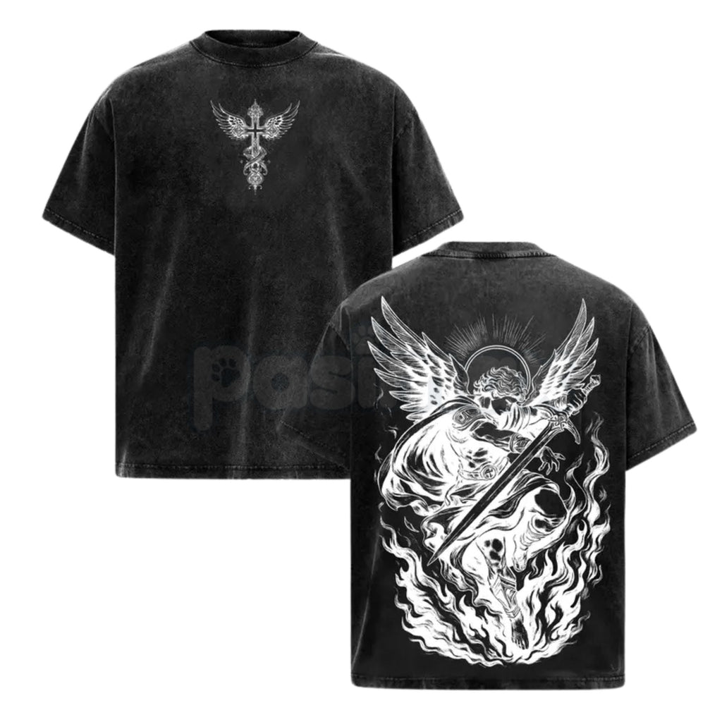 Archangel Vintage Washed Graphic Tee – Streetwear Unisex Cotton T-Shirt