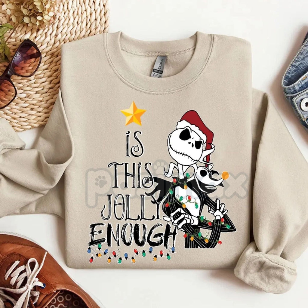 Jack Skellington Christmas Bundle: "Is This Jolly Enough?" & Zero Dog Holiday Sweatshirts