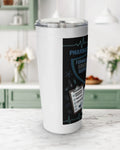 pharmacy tech tumbler 20oz on a kitchen counter, perfect gift for pharmacy technicians.