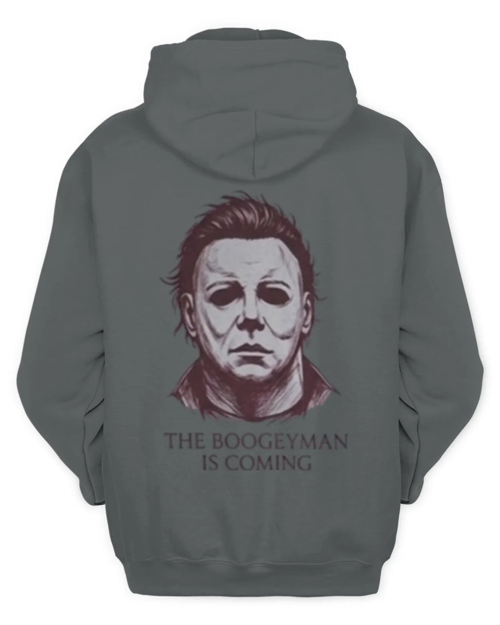 Michael Myers graphic hoodie with an ink-drawn design.