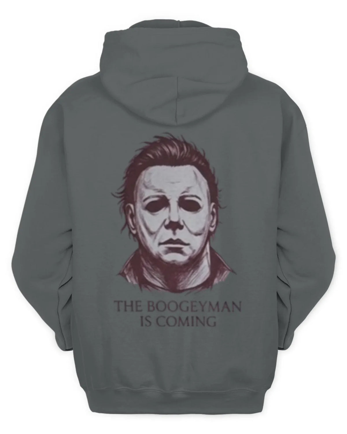 Michael Myers graphic hoodie with an ink-drawn design.