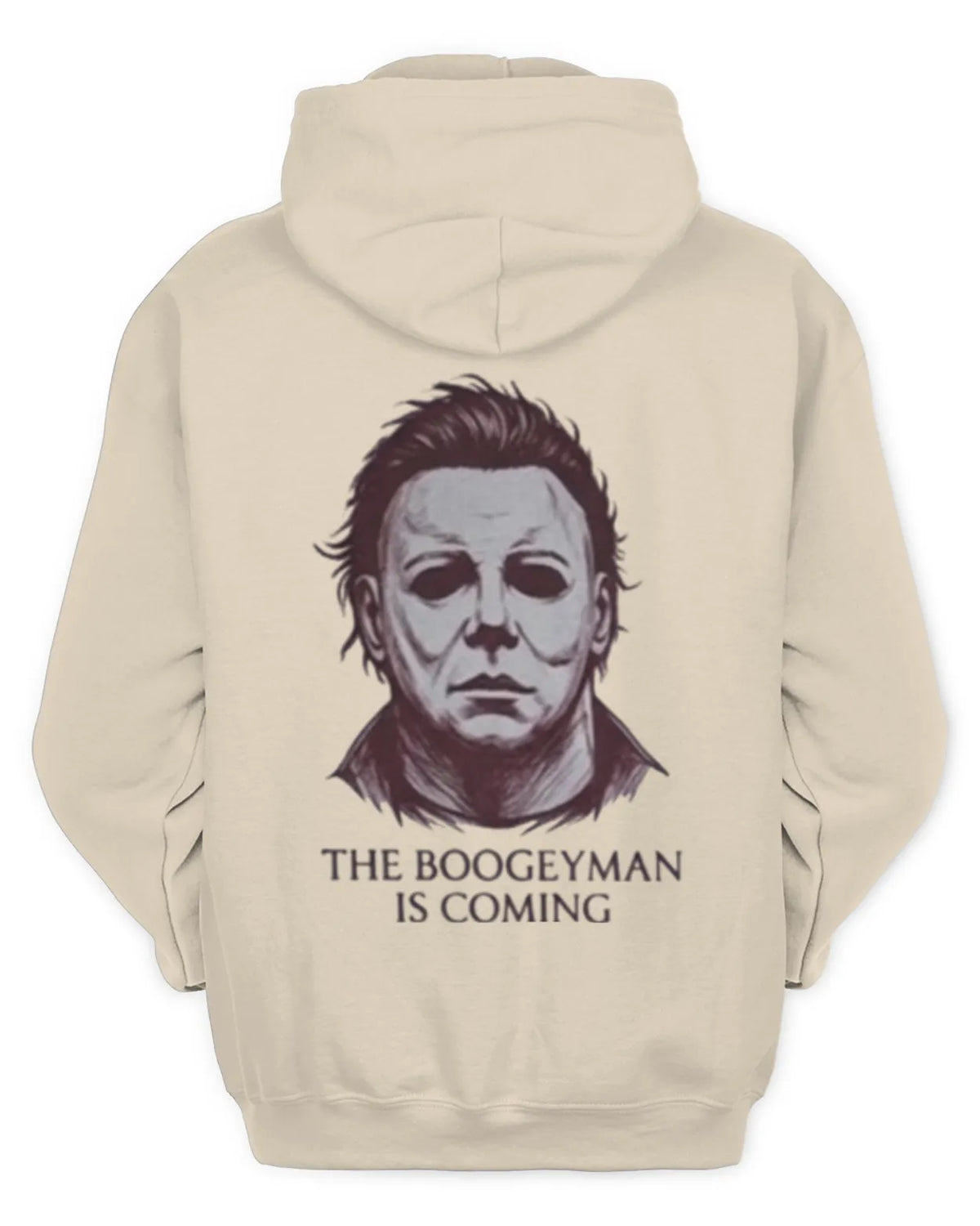 Michael Myers graphic hoodie with an ink-drawn design.