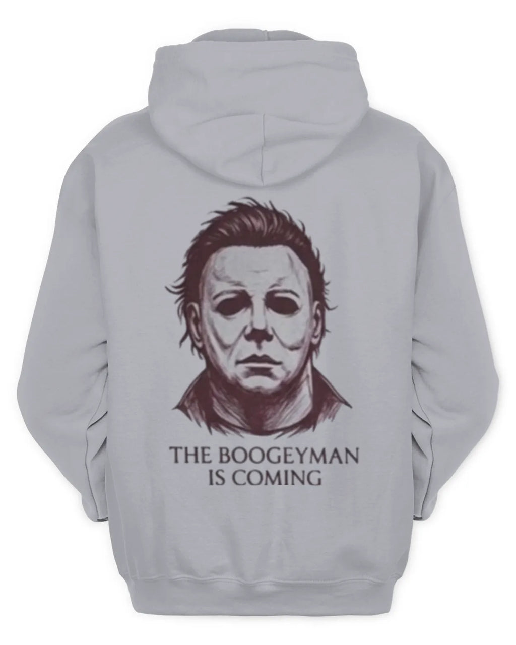 Michael Myers graphic hoodie with an ink-drawn design.