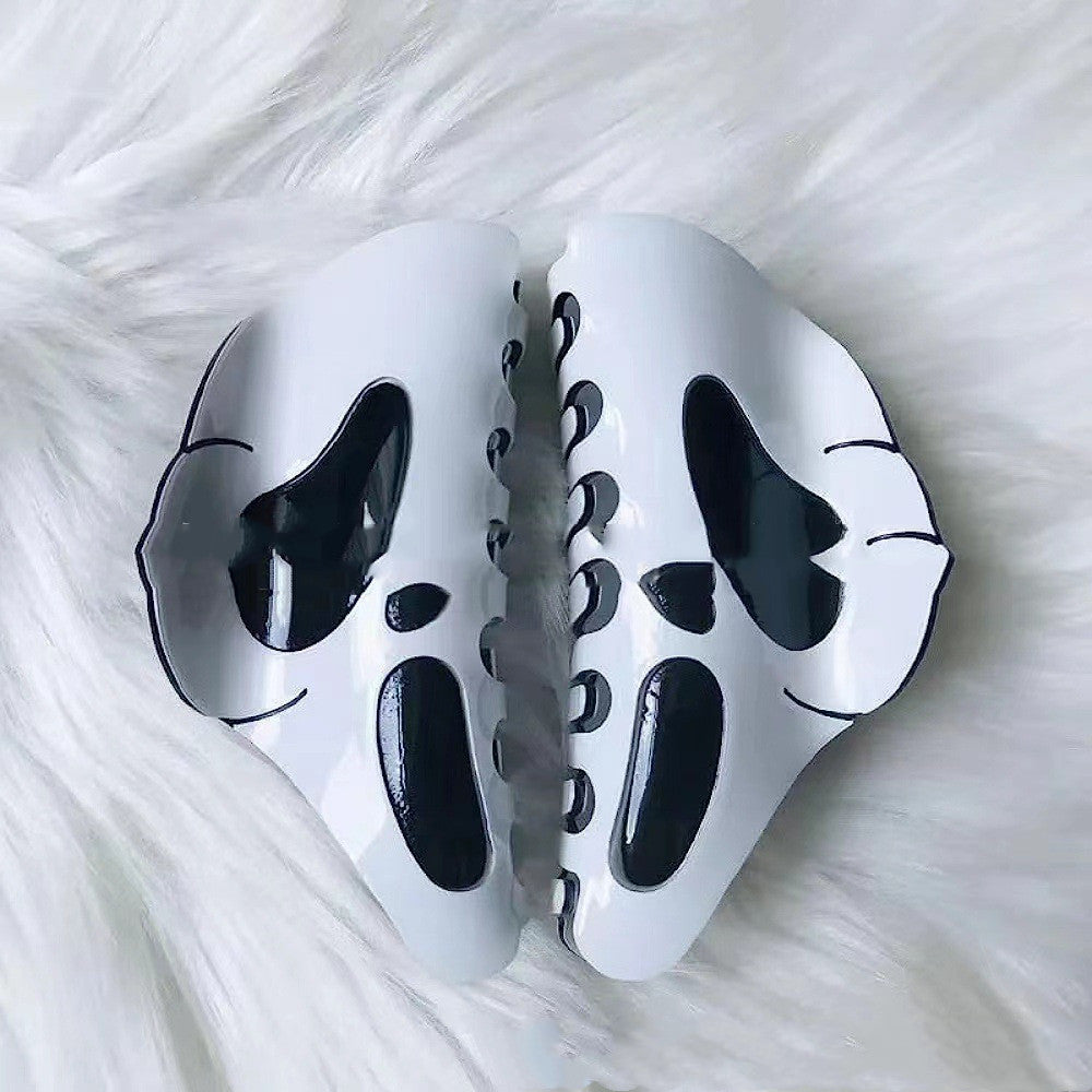 Halloween Grimace barrettes in white