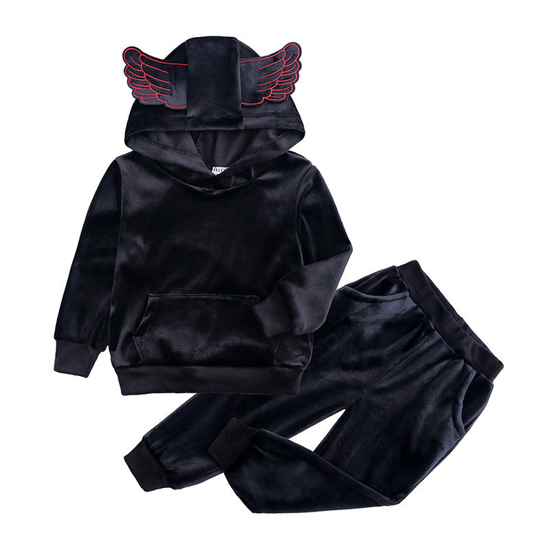 Baby winter outfit for boys & girls with a hood and matching pants.