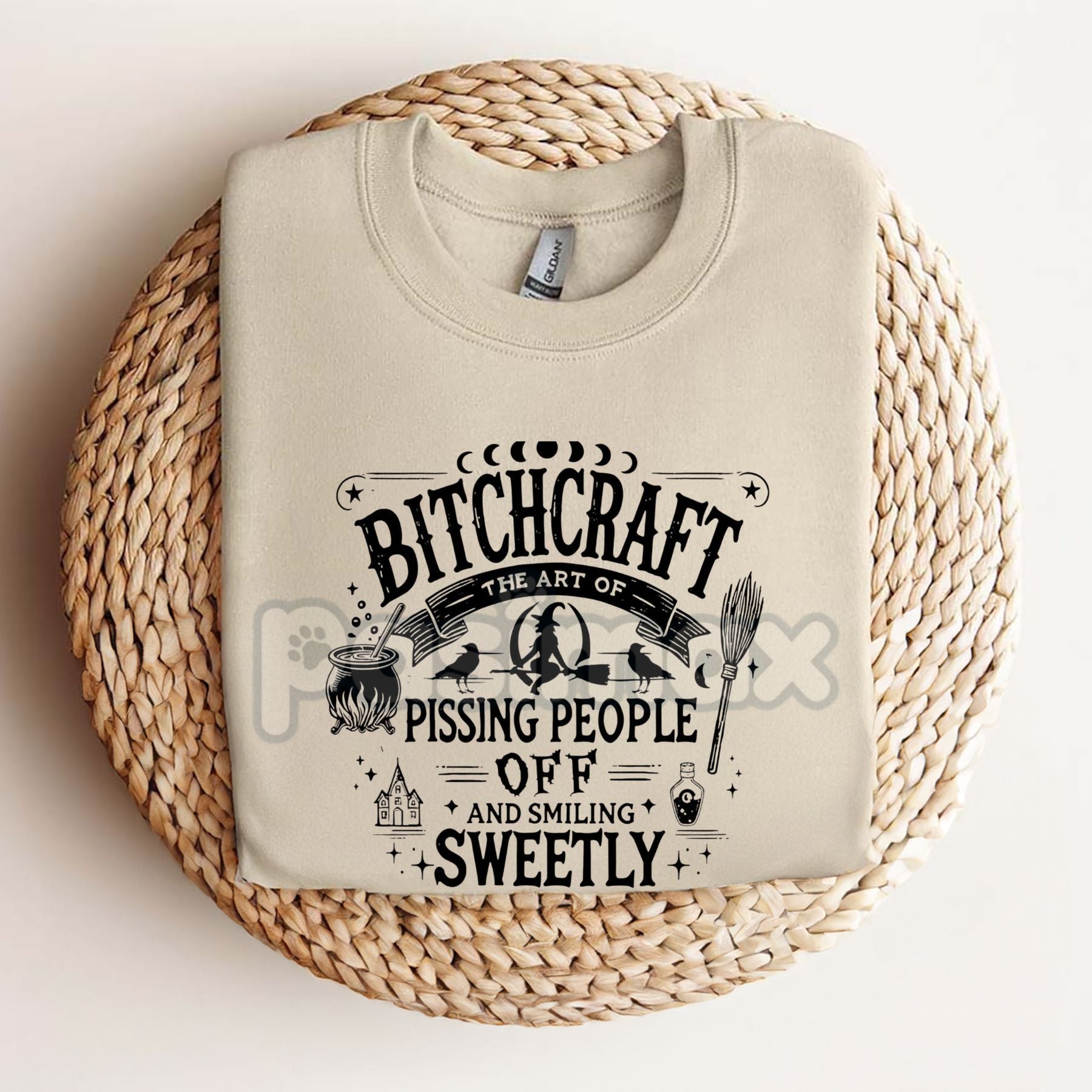 Bitchcraft Adult Humor Casual T-Shirt - Softstyle Halloween Unisex Tee, Witchy Slogan Shirt