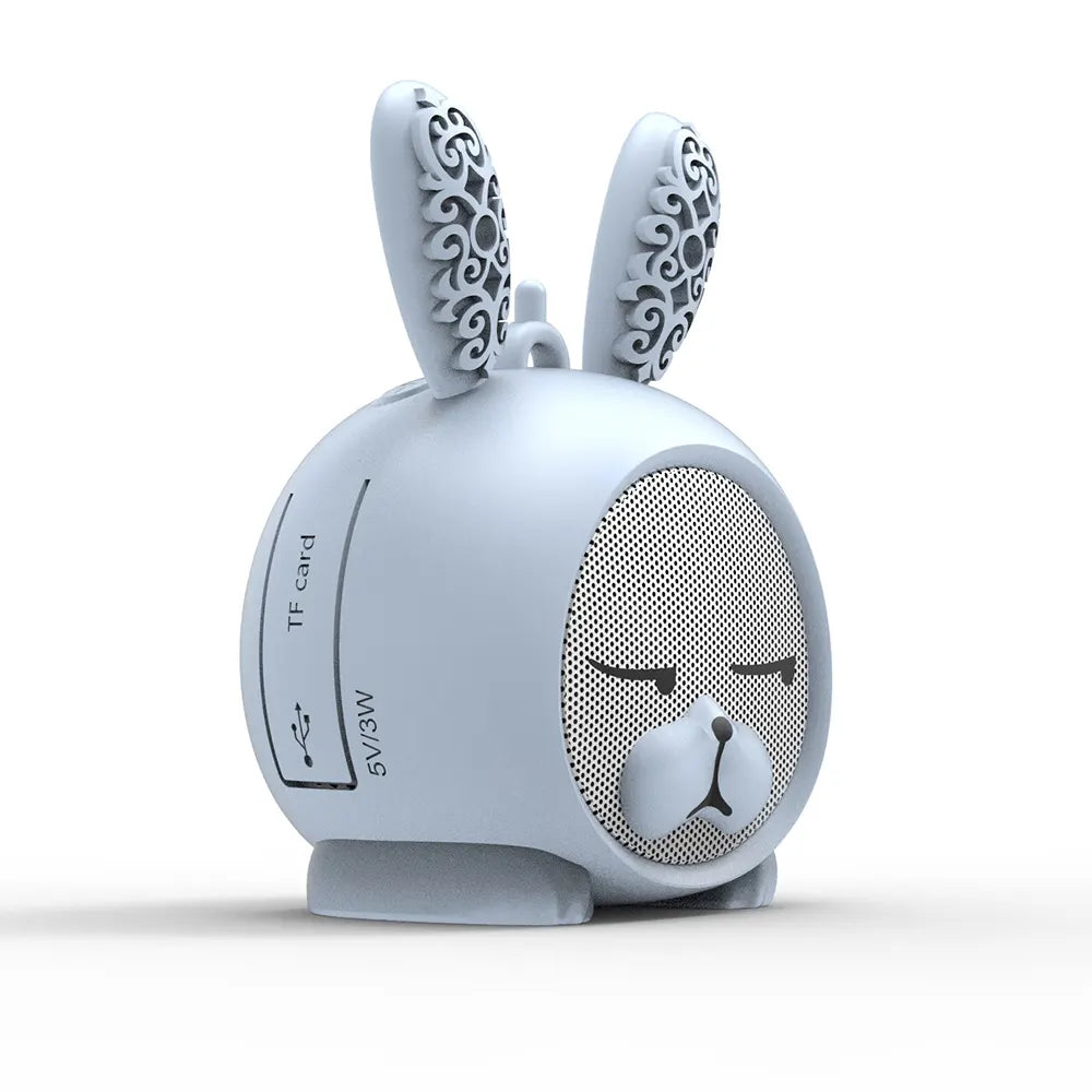 Portable Bunny Bluetooth Speaker in pink with whimsical bunny ears and a cute facial design.