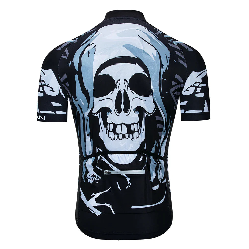 KEYIYUAN New Skull Series Men Bike Jersey Short Sleeve MTB Cycling Shirt Road Mountain Bicycle Clothing Tops Wielerkleding Heren
