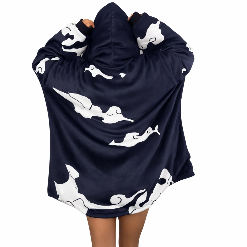 Gear 5 Luffy One Piece wearable blanket hoodie in soft oversized Sherpa for kids and adults