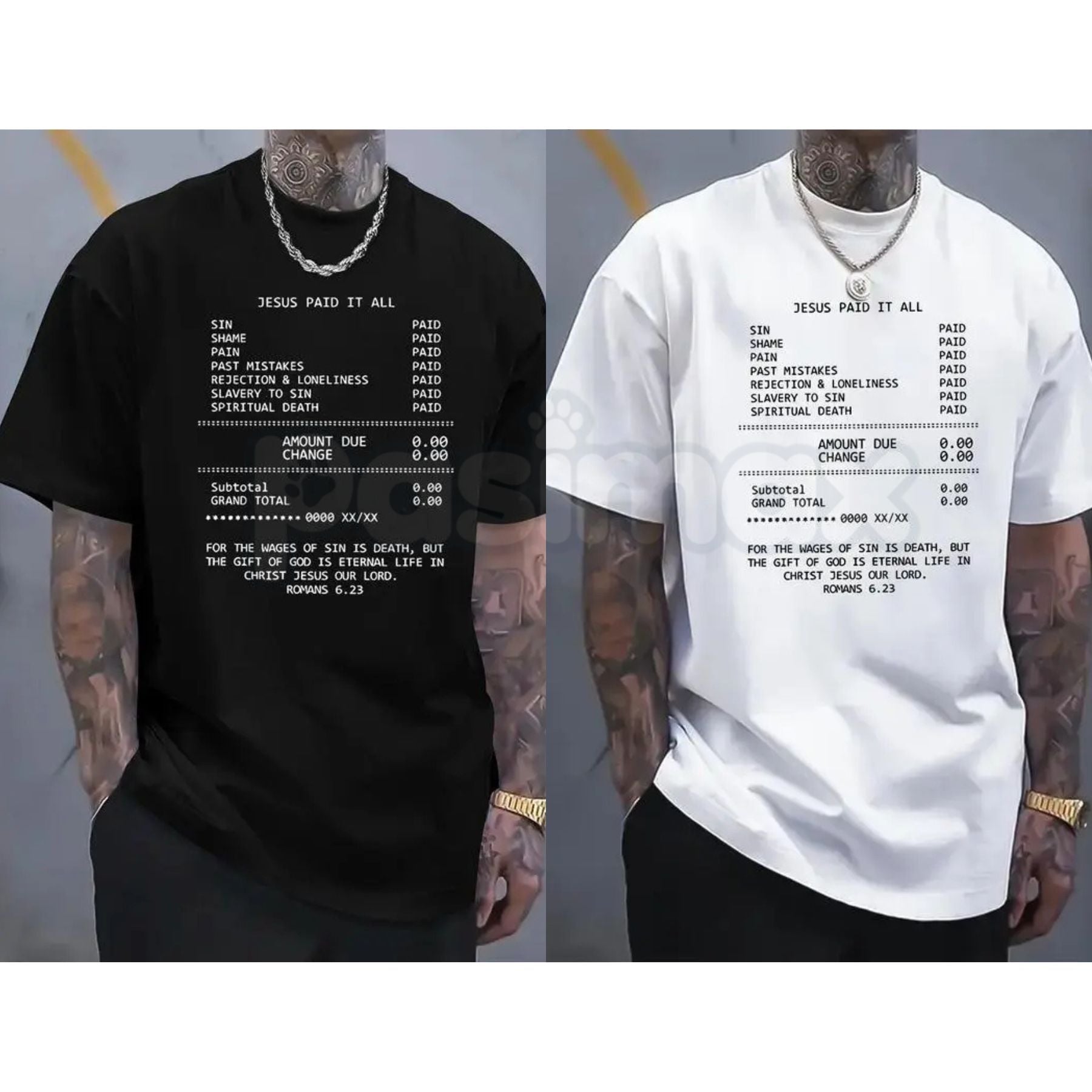 Minimalist "JESUS PAID IT ALL" Graphic Tee – Clean Aesthetic Christian Apparel, Premium 100% Cotton Faith-Based Top, Sleek Modern Gospel Message Shirt, Made in USA