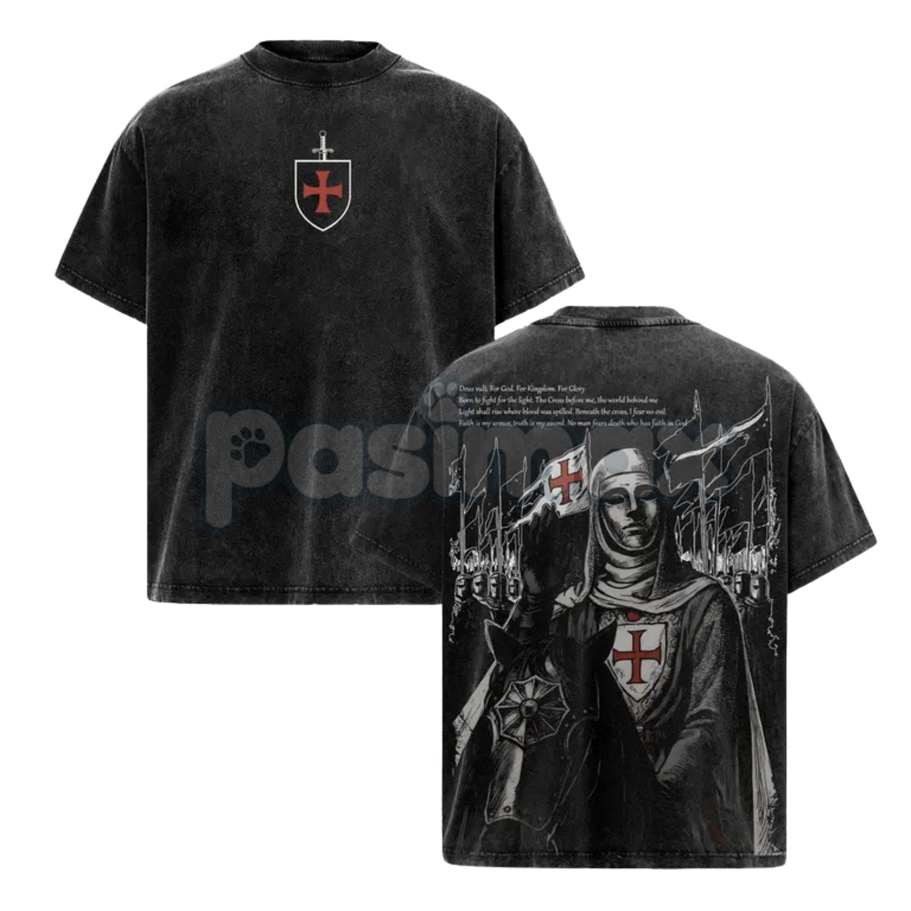 Retro Baldwin IV "The Leper King" T-Shirt – Crusader King Holy Army Vintage Washed Tee
