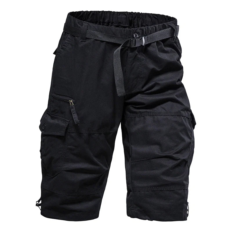 Men's Summer Casual Shorts Cotton Overalls Multi Pocket Knee Shorts American Style Sports Short Pants