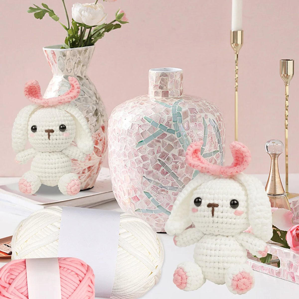 Sweet Bunny kawaii crochet kit for beginners
