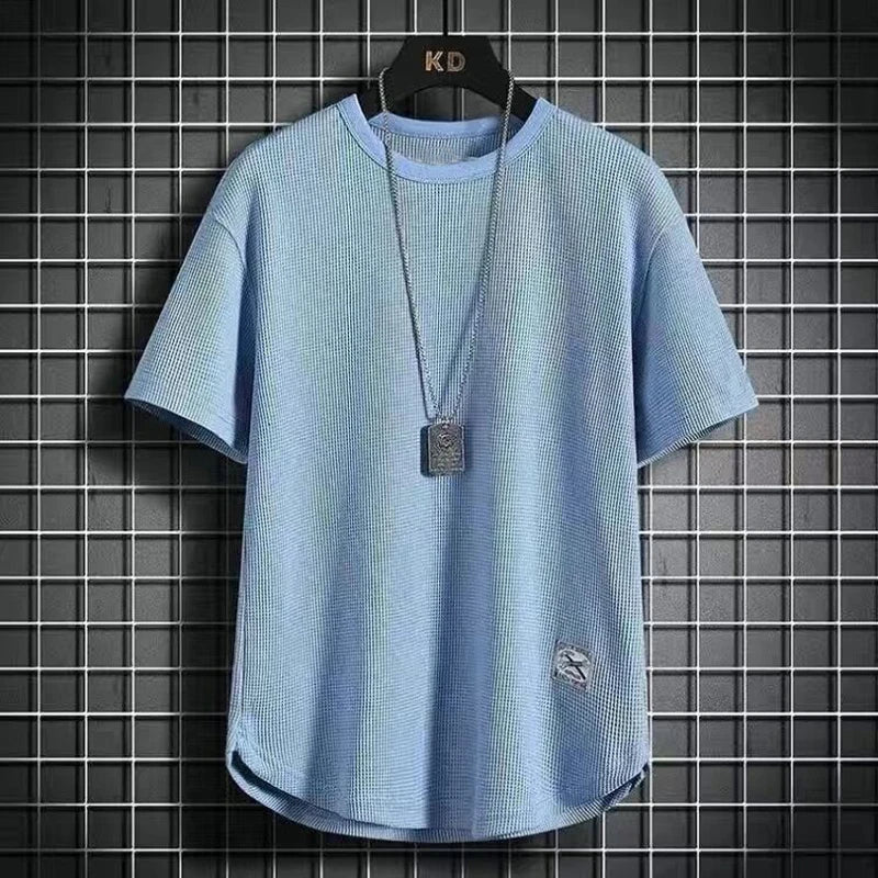 Y2K Harajuku streetwear tee men's casual loose short sleeve top