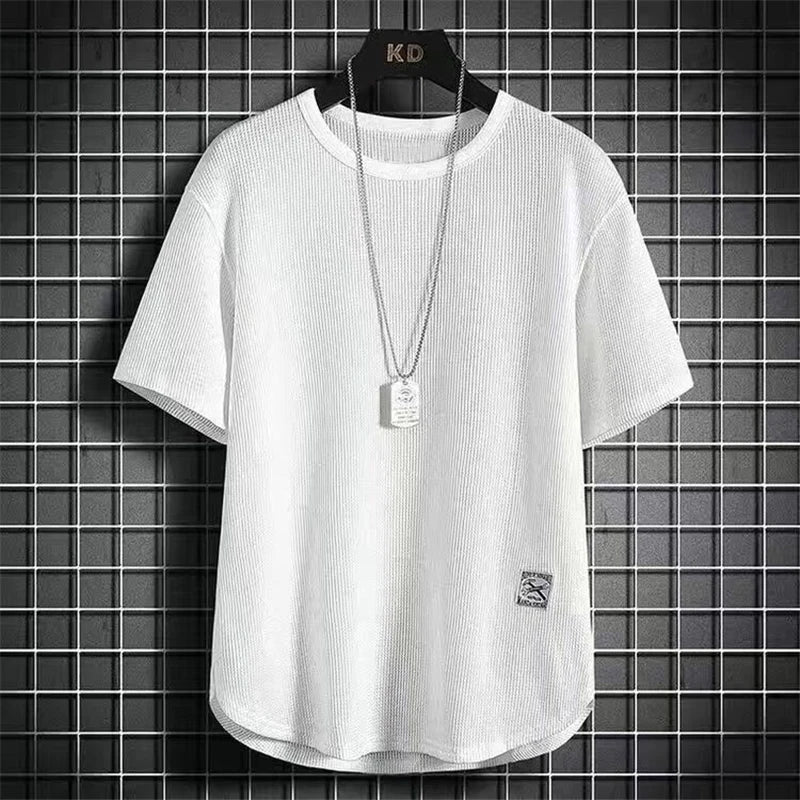 Y2K Harajuku streetwear tee men's casual loose short sleeve top