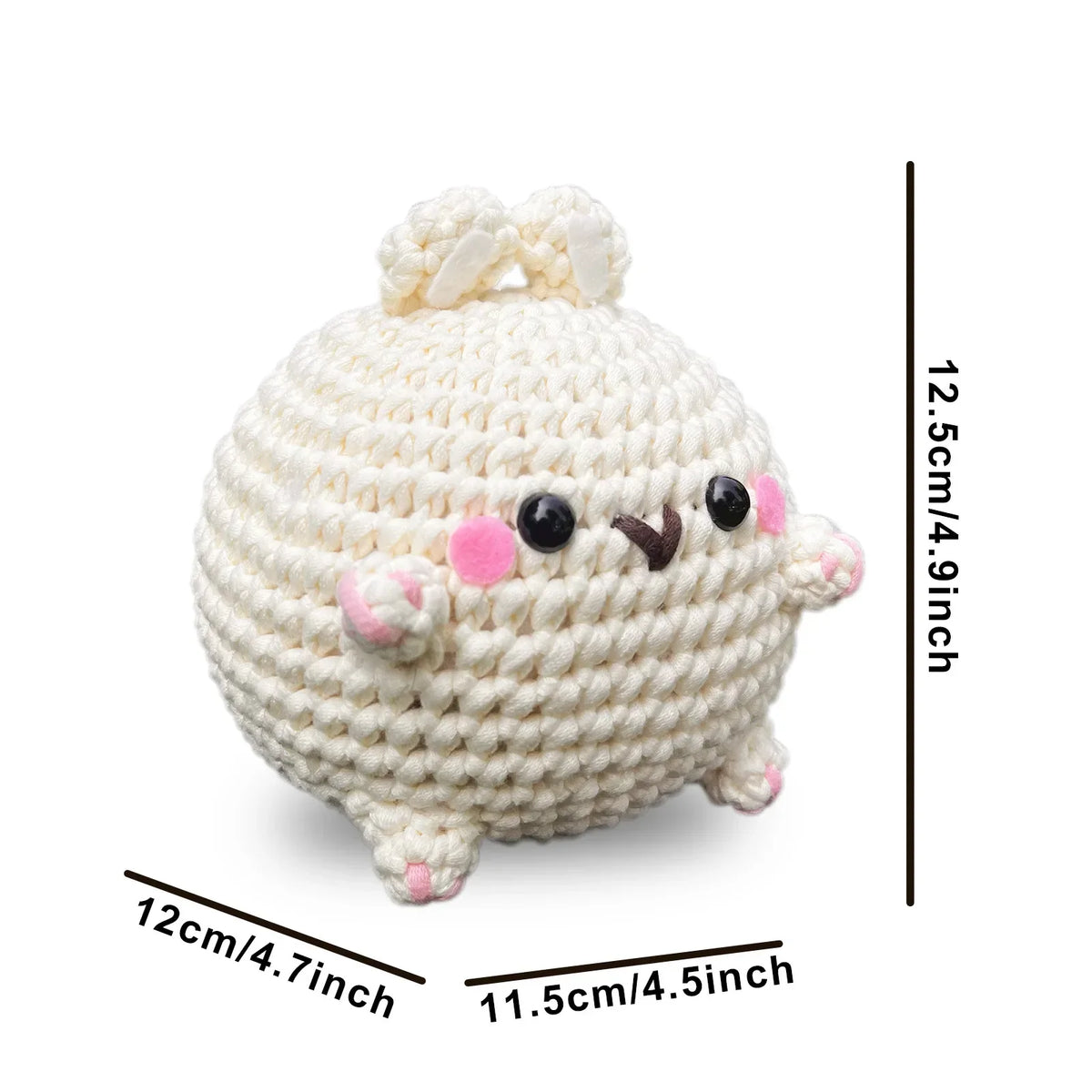 Chubby Bunny kawaii crochet kit for beginners 