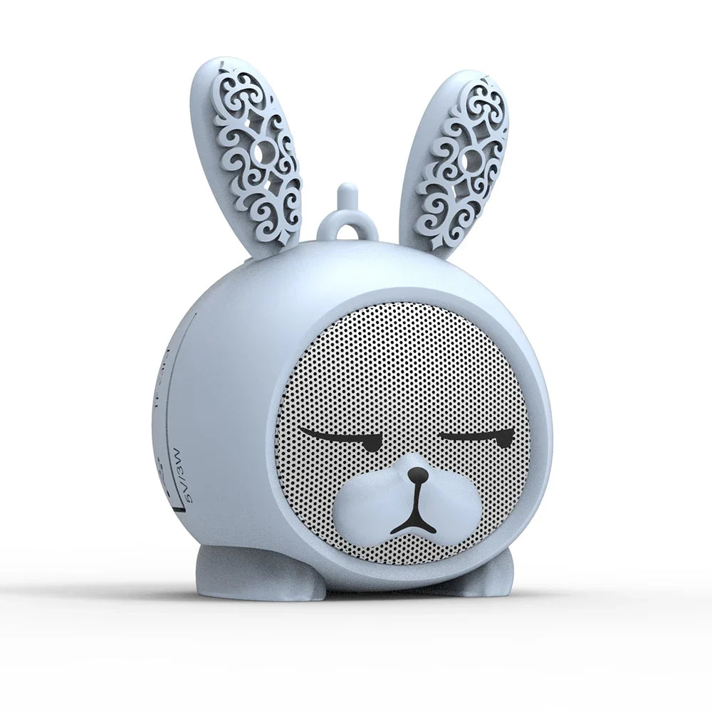 Portable Bunny Bluetooth Speaker in pink with whimsical bunny ears and a cute facial design.