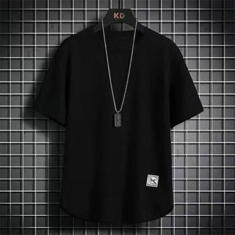 Y2K Harajuku streetwear tee men's casual loose short sleeve top