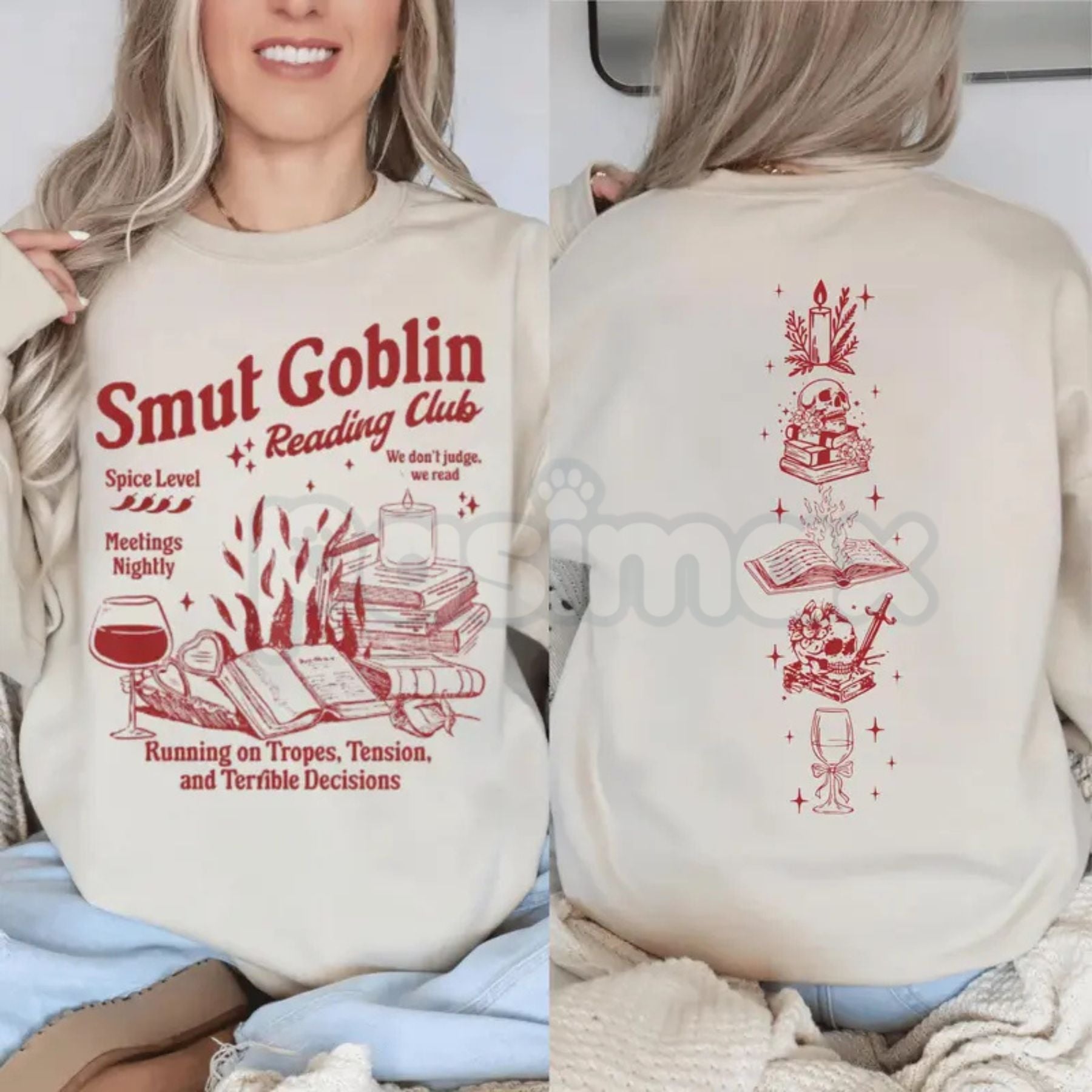 Smut Goblin Dark Romance Shirt Sweatshirt | Spicy Romantasy Bookish Crewneck | Funny Reader Gift | Fantasy Bookworm Apparel