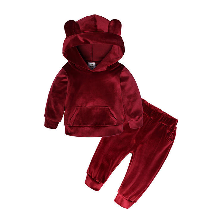 Baby winter outfit for boys & girls with a hood and matching pants.