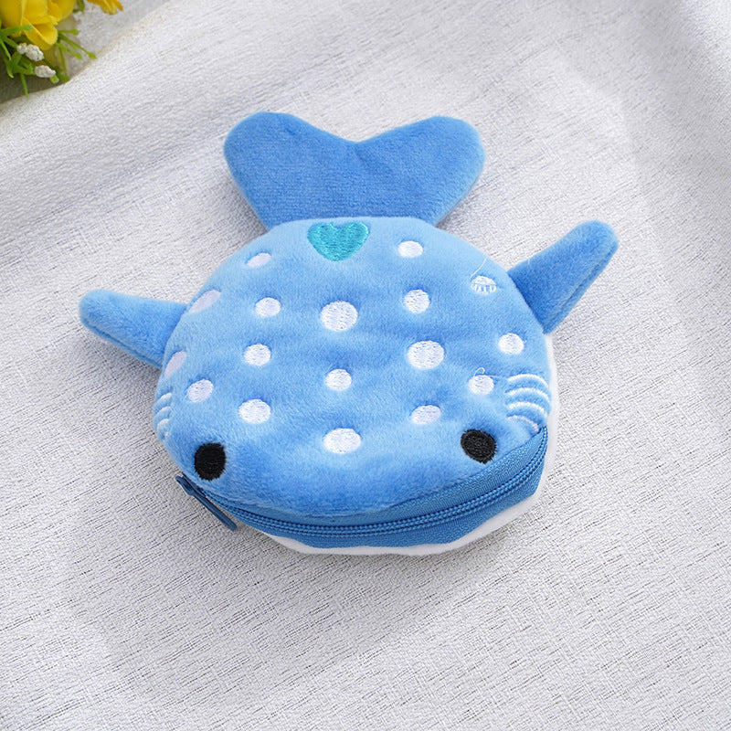 Plush shark coin purse for kids