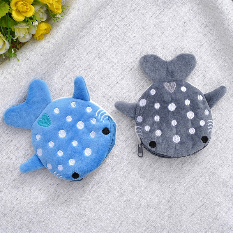 Plush shark coin purse for kids