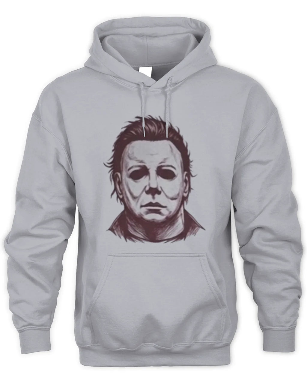 Michael Myers graphic hoodie with an ink-drawn design.