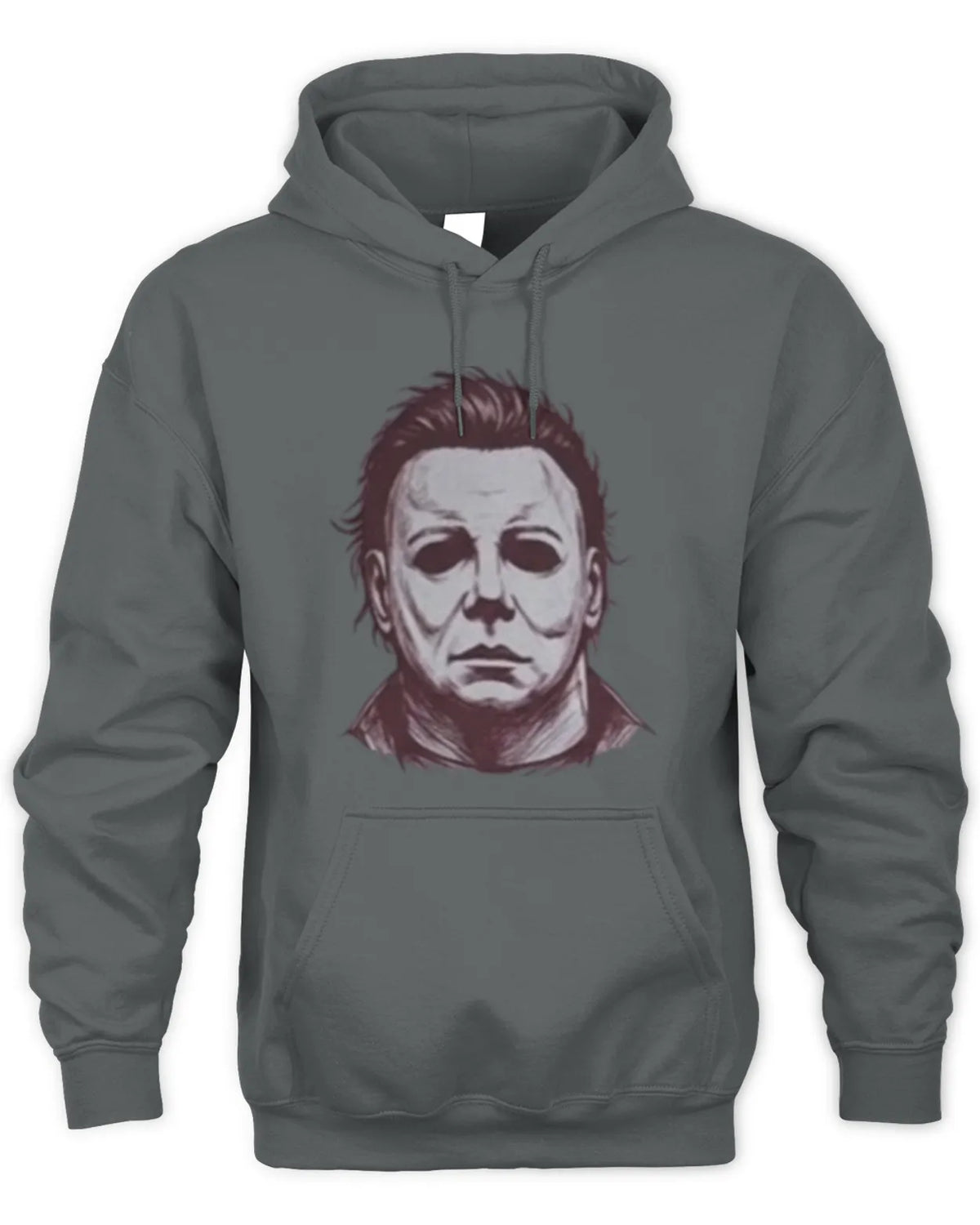 Michael Myers graphic hoodie with an ink-drawn design.