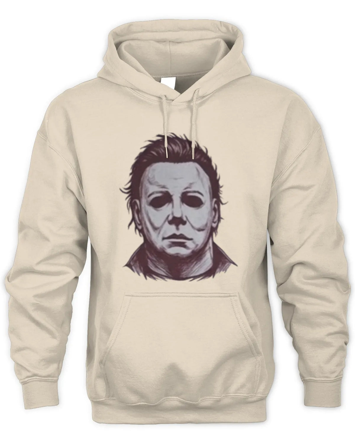 Michael Myers graphic hoodie with an ink-drawn design.