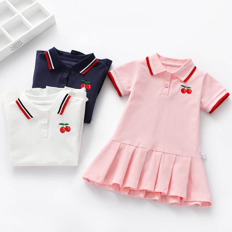 Children Dress Spring Summer Turn-Down Collar