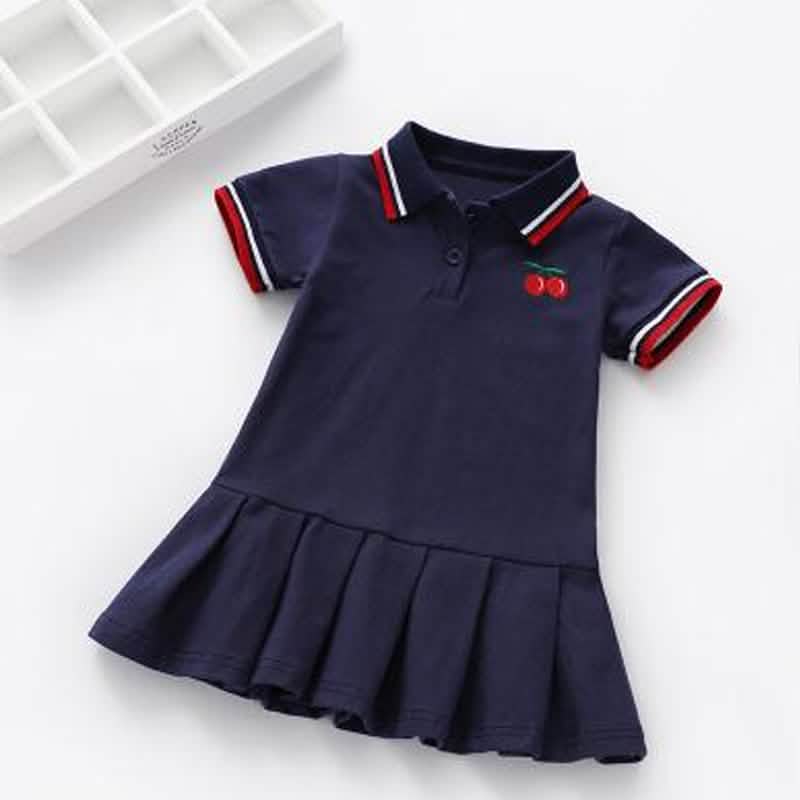 Children Dress Spring Summer Turn-Down Collar